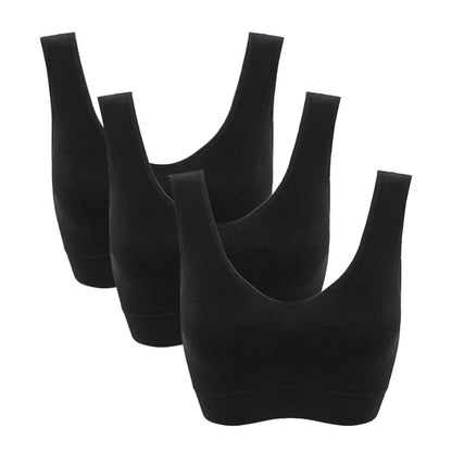 3PCS/lot Seamless Bra With Pads Plus Size Bras For Women Active Bra Wireless Brassiere Push Up Big Size Vest Wireless BH 5XL.