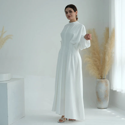 Elegant Muslim Dress Ramadan Pleated Abaya for Women Slim Waist Long Dress Islamic Clothing Muslim Eid Party Dresses Hijab Robe.