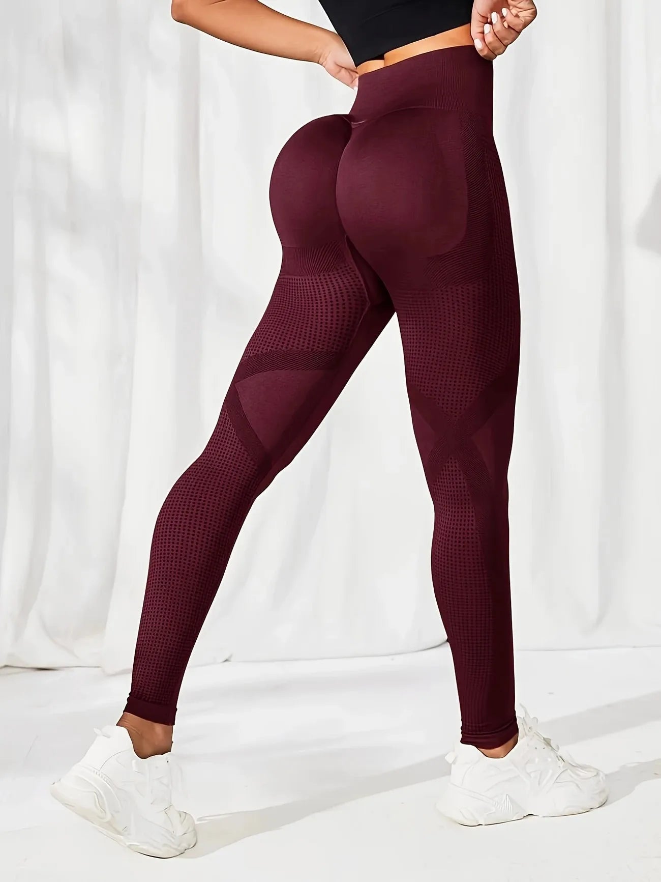 Atmungsaktive Yoga-Leggings mit hoher Taille für Damen, einfarbig, Bauchkontrolle, Sportbekleidung, bequeme Fitness-Studio-Strumpfhose, Activewear.