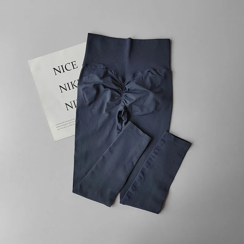 High Waist Belly-tightening Peach Buttocks Fitness Pants Unrestrained Cycling Pilates Skin-friendly High-elastic Yoga Leggings.