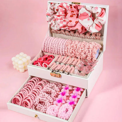 1150-Pcs Hair Clip Pearl Shark Fin Hair Grips Elastic Band Seamless Hair Bands Hair Ties Hair Accessories Gift Box Set