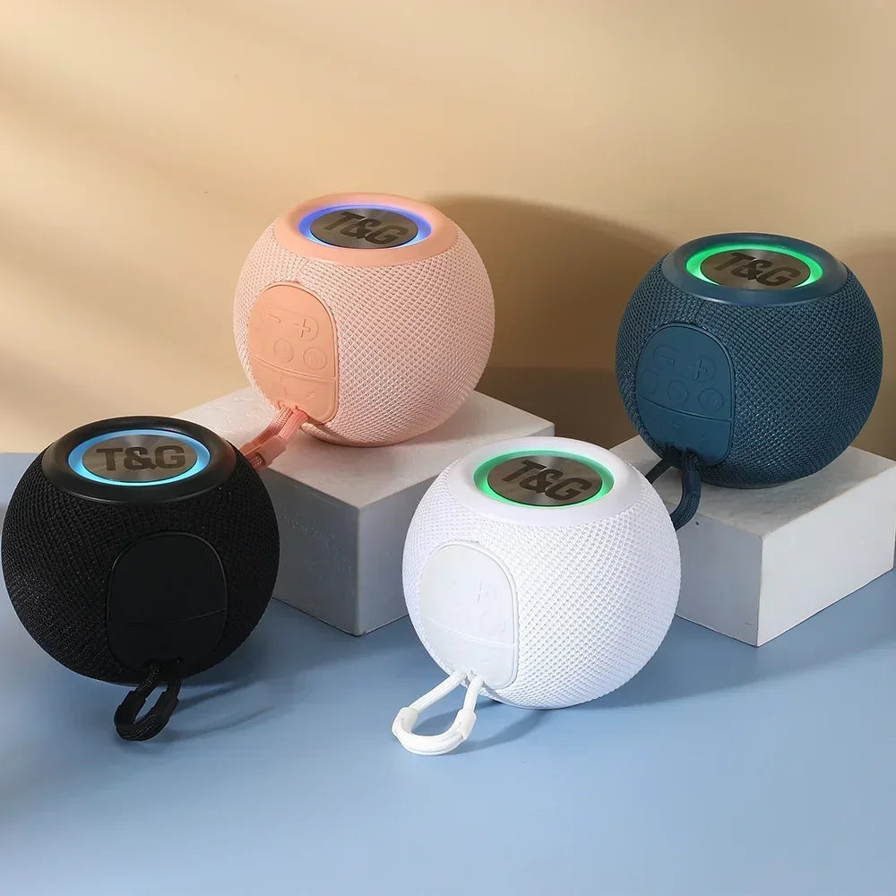 T&G TG337 Bluetooth Speaker Portable TWS Wireless Mini Bass Boombox LED Loudspeaker IPX7 Outdoor Music Player Support BT AUX FM.