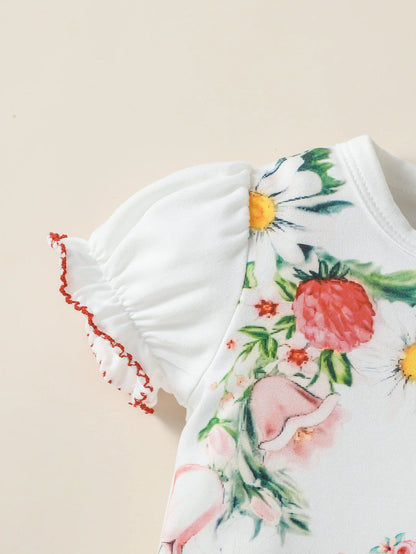 One Piece of Clothing Baby Gilrs Summer For Newborn Item Cartoon Cute Romper 0-1Y Casual Daily Wear Fashion Jumpsuit.