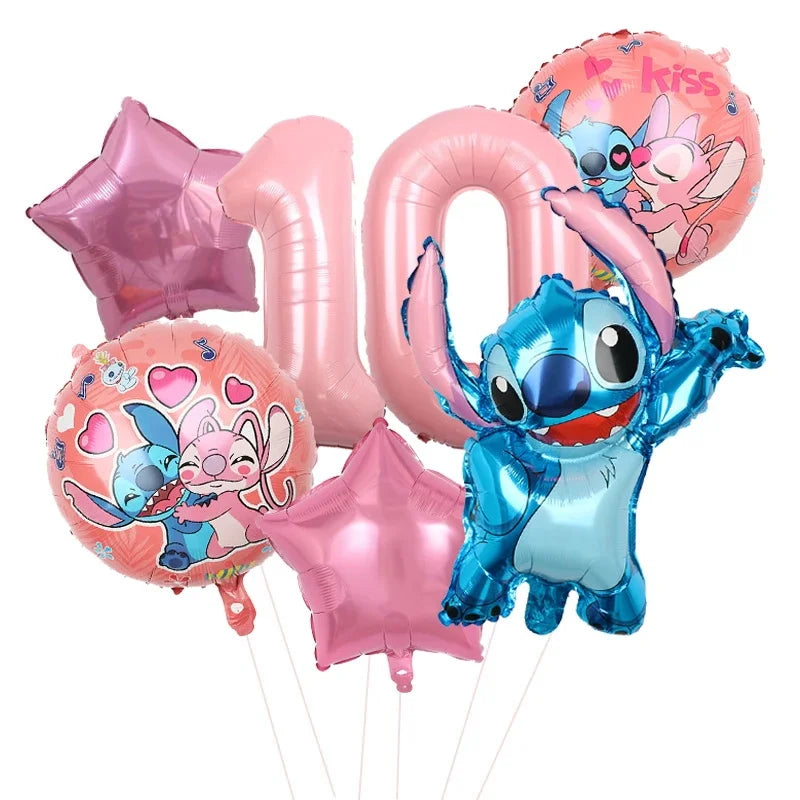 Disney Stitch Luftballons Partyzubehör Kinder Cartoon Lilo Stitch Thema Winkelballon Alles Gute zum Geburtstag Dekoration für Babyparty