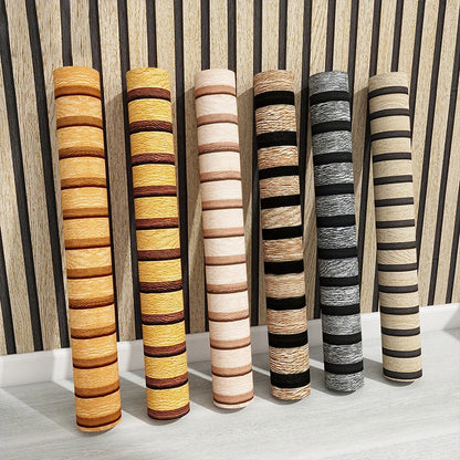 Neue schwarze und graue Gitterimitation Holzmaserung selbstklebende wasserdichte Tapete neue Hintergrundwandtapete im chinesischen Stil