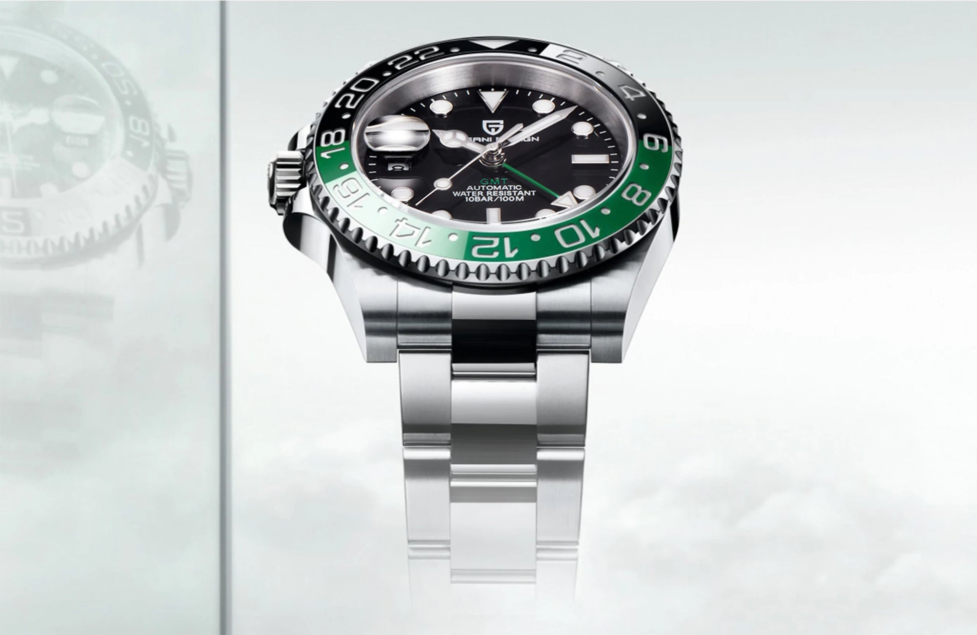 PAGANI DESIGN 40MM Ceramic GMT Automatic Watch Men's Mechanical Watch Sapphire Glass 100m Waterproof Men's Mechanical Watch.