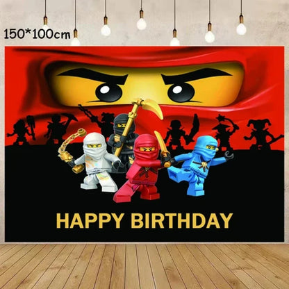 Neue Ninja Geburtstag Dekoration Supplie Ballon Geschirr Cartoon Banner Hintergrund Kuchen Dekoration Party Supplie Baby Dusche geschenk