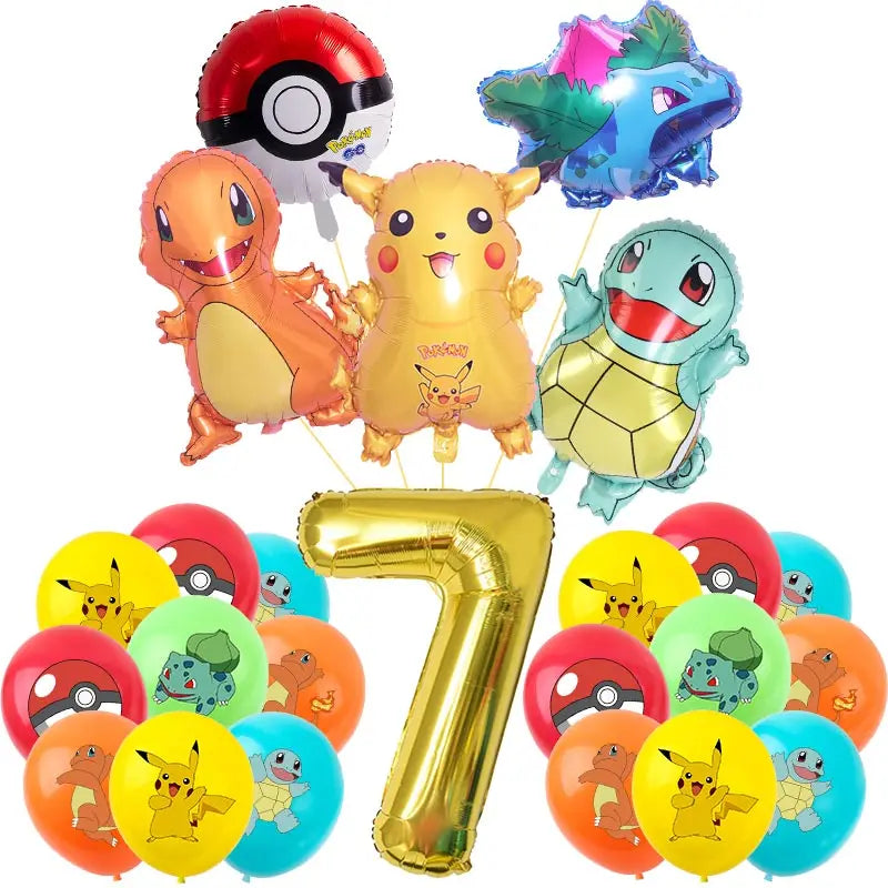 Pokemon Thema Geburtstag Party Dekoration Lieferungen Cartoon Pokemon Gehen Geschirr Tassen Teller Pikachu Ballon Für Baby Dusche Gefälligkeiten