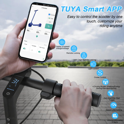 ATSANT LP10 Electric Scooter 500W Powerful Motor 42V10.5Ah 35KM/H 35KM Long Range 10Inch Tyre with APP Shock Absorbing EScooter.