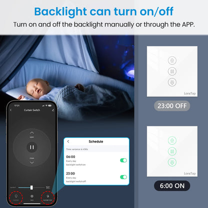 LoraTap Tuya-Jalousien-Vorhangschalter der 7. Generation mit Fernbedienung, Prozentwert. Arbeiten Sie funktionieren mit Google Home Alexa Smart Life.