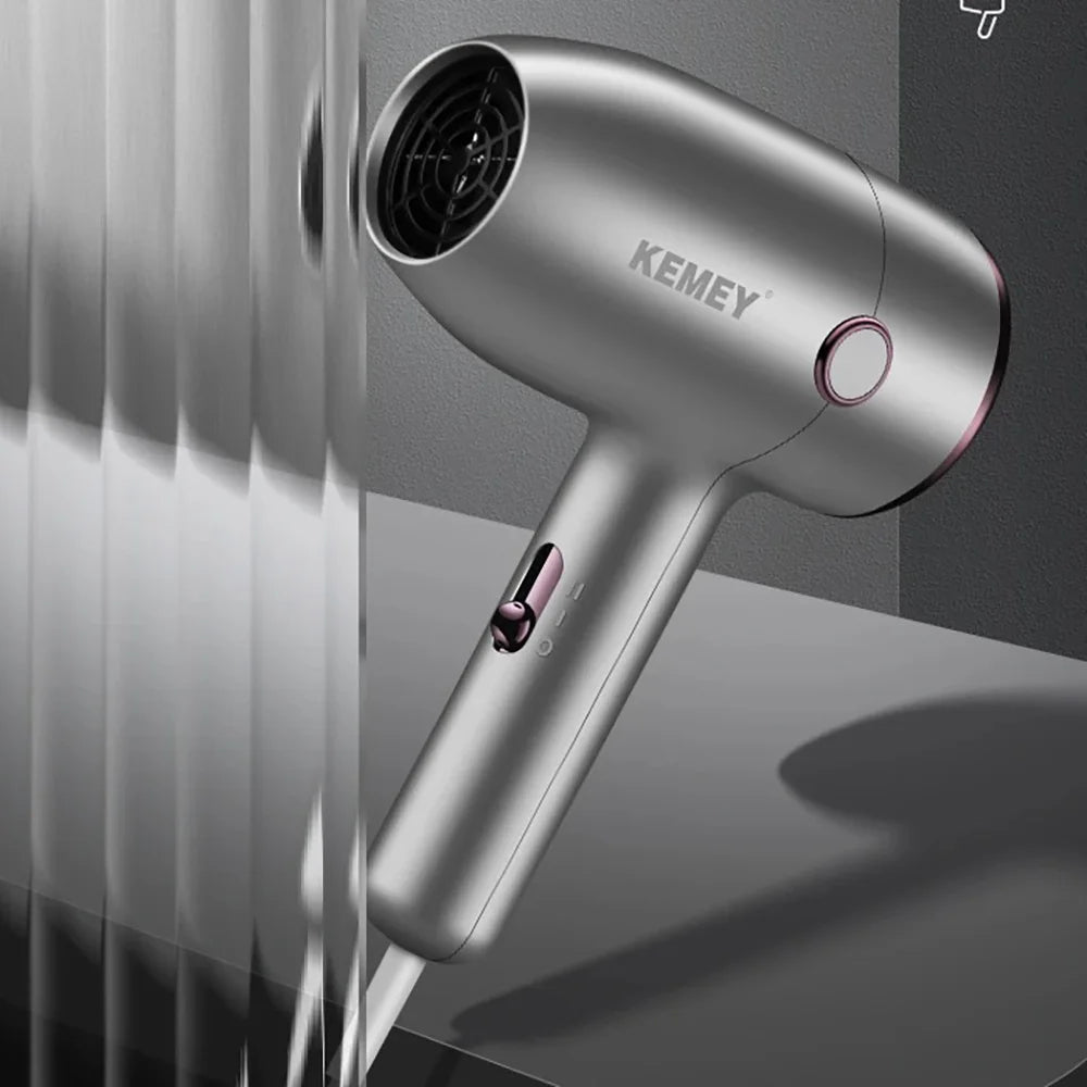 Kemei Professional Travel Hair Dryer Lightweight Design Powerful Fast Drying Compact Blower Dryer Hair Styling Tool Hammer Shape