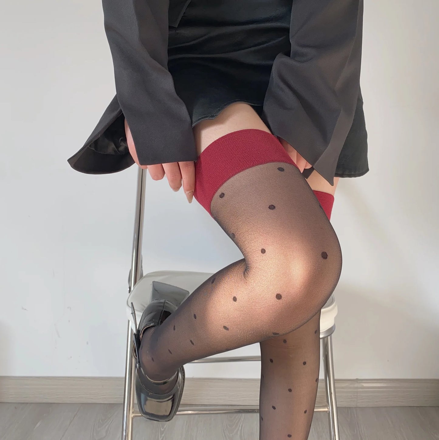Women's Stockings Dot Printed Transparent Thigh High Stockings Lolita Cute Nylon Stockings for Girls Cosplay Fashion Long Socks.