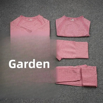 Sexy Seamless Knitted Yoga Sportswear Set Women's Quick Dry Tight Fitness Clothes Set Comfortable High-End Sensation