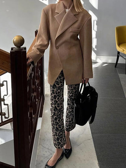 Neue Diagonal schnalle frauen Jacke Anzug Klassische Vintage Casual Jacken Herbst Mode Retro Frauen Mantel Revers Weibliche Mäntel Tops.