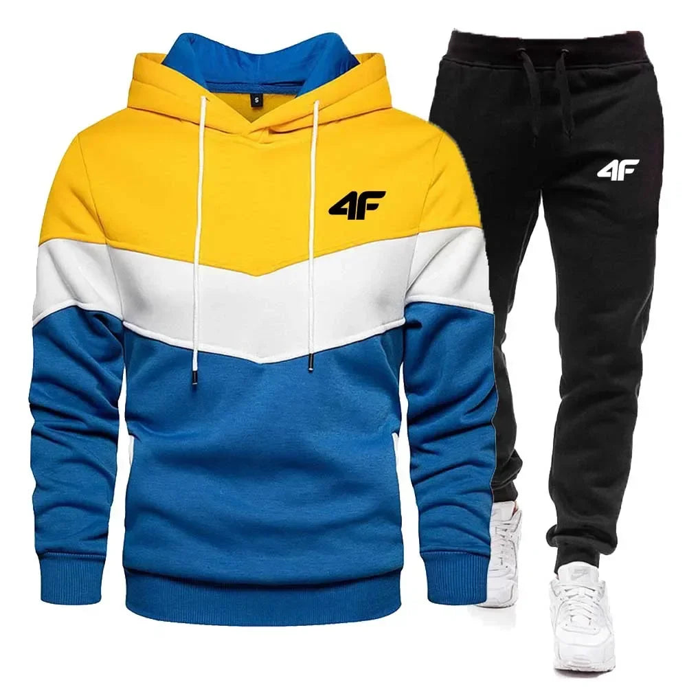 2025 Men's Autumn-Winter Fashion Hooded Sweatshirt with Belted Pants - Stylish Quality Outdoor Jogging Fitness Sports Casual Set.