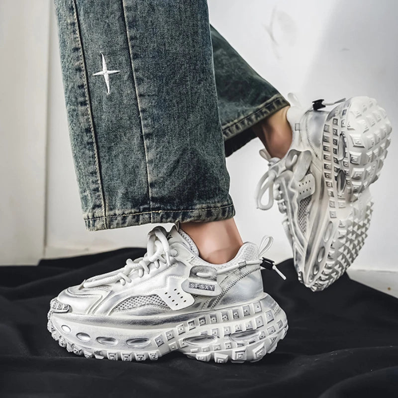 New Summer Outdoor Men's Casual Thick Bottom Sneaker Shoes for Men Sports Breathable Mans Popular Loafers Model Male Sneakers.