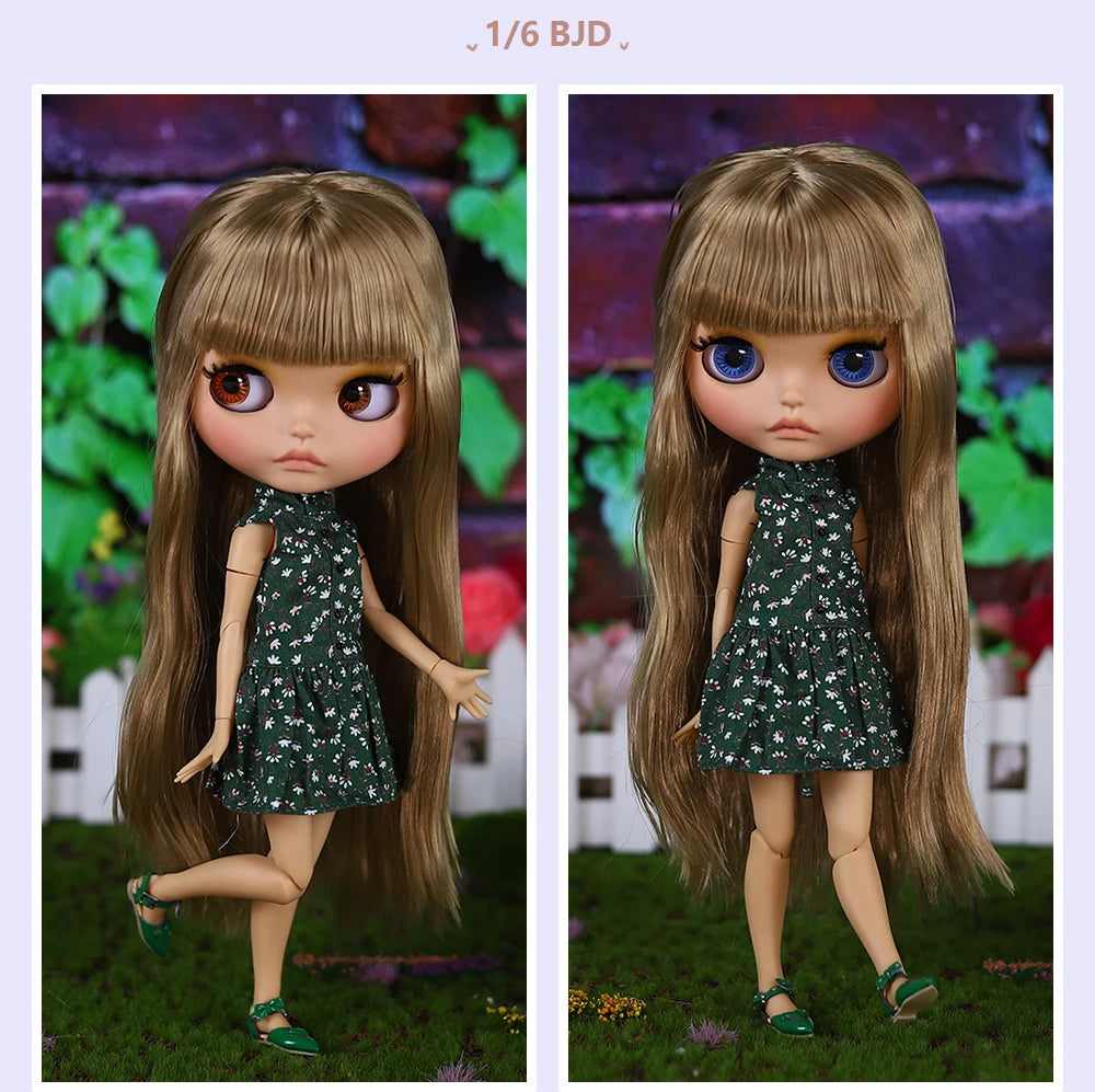 ICY DBS Blyth Doll BJD Joint Body tan Skin Matte Face Set Doll 1/6 30cm Girl Gift Anime SD