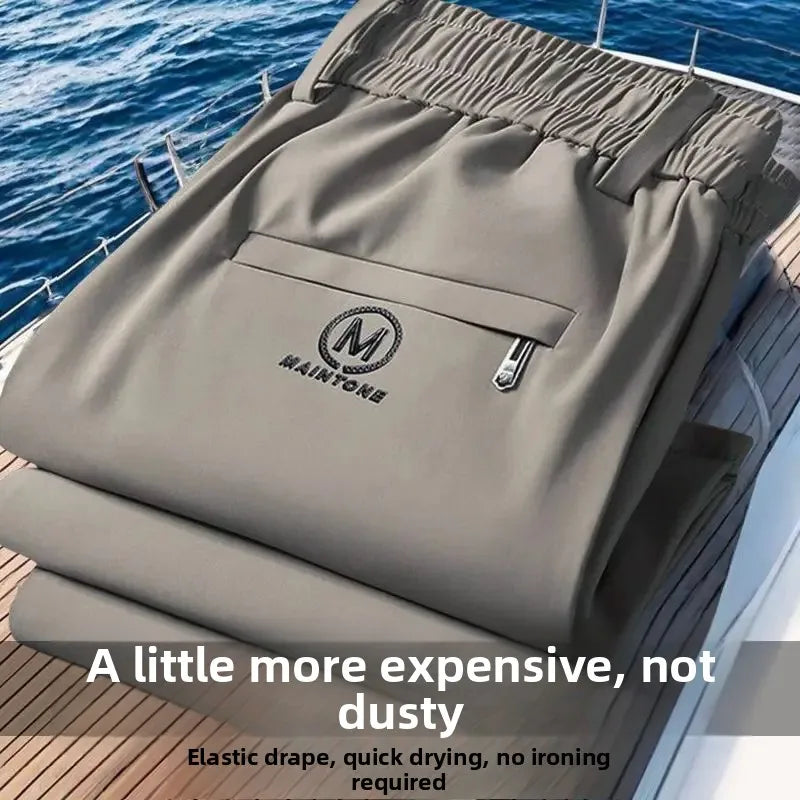 Lässige Herrenhose mit geradem Bein, verschleißfeste Arbeitskleidung für Büro und den täglichen Gebrauch, elastische Taille, lange Sport- und Freizeithose.