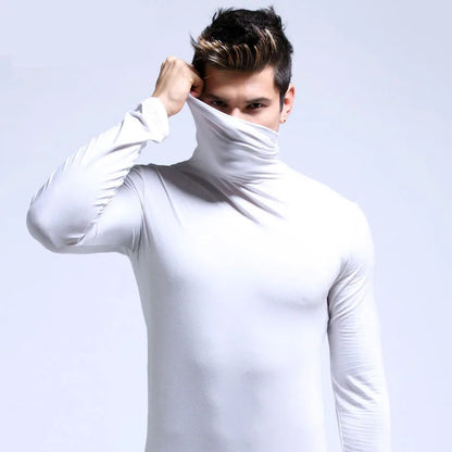 2023 new Sweater Men Solid Color Turtleneck Pullovers Pull Homme Men's cold Blouse Winter Long Sleeve T Shirts.