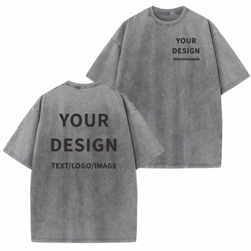 100% Cotton T-shirt Custom Logo Street Trend Short Sleeve T-shirt Embroidery Design European American Size Tops Printing Pattern.