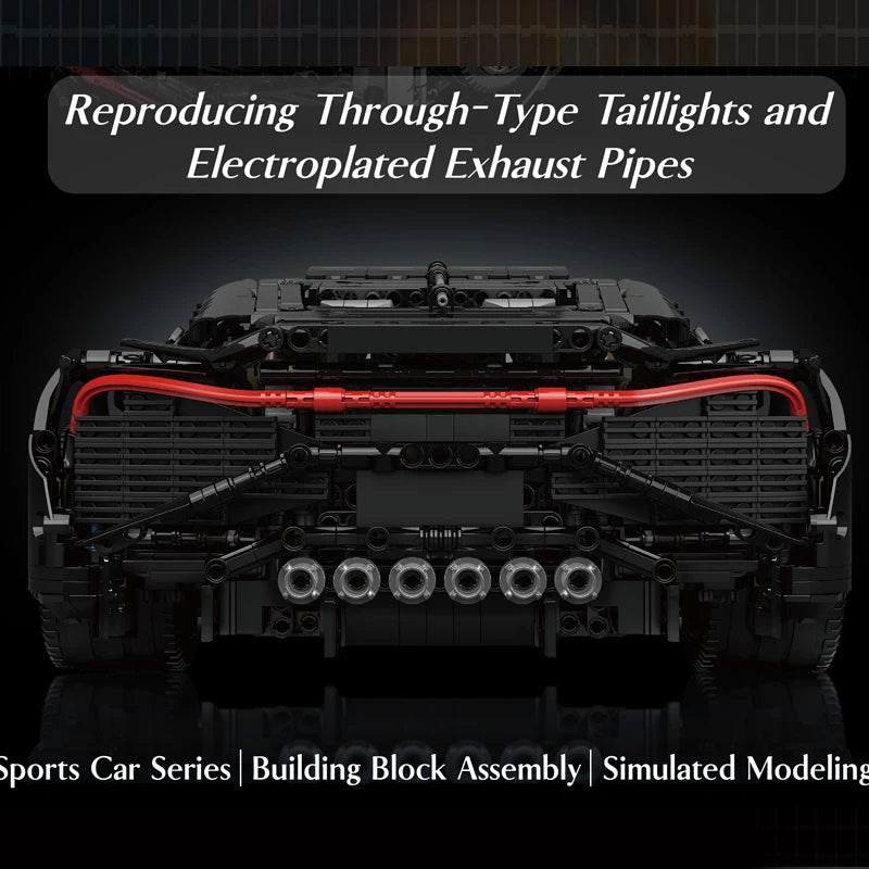 Mould King 13163 Technical Car Building Block The Remote Control La Voiture Noire Sport Car Model Toys Kids Christmas Gifts.