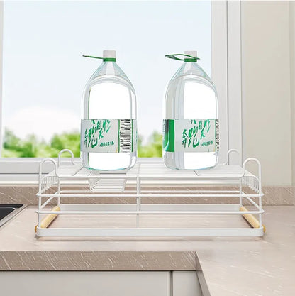 Countertop Kitchen Single-layer Plate Shelf Drain Bowl Rack Multi-functional Tableware Metal Storage Rack.