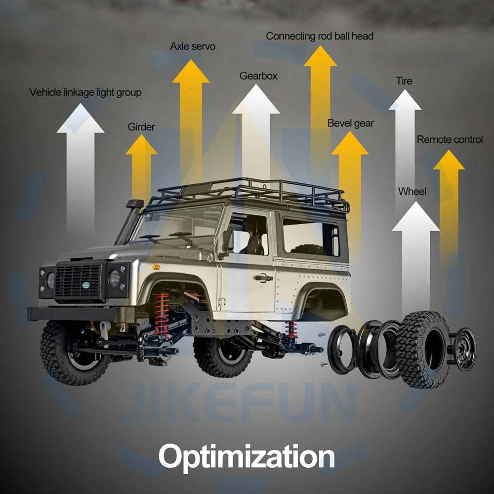 1/12 MN99s Rc Car MN Model 2.4G RTR Remote Control 4WD Off-road Climbing Crawler Defender Pickup Truck Toys for Children.