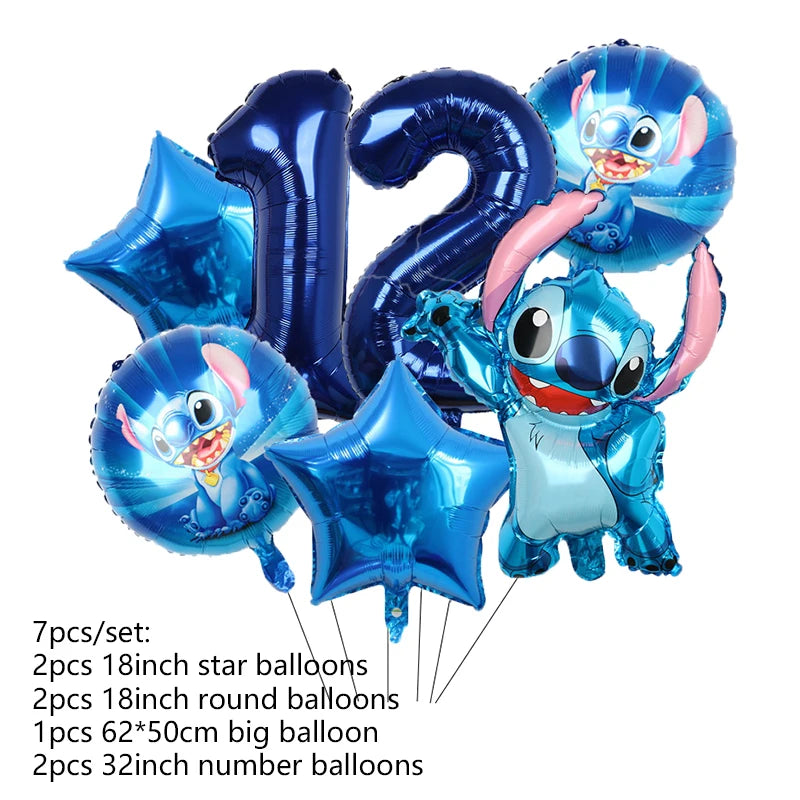 Disney Stich Geburtstag Dekorationen Einweg Geschirr Teller Serviette Stroh Tischdecke Folie Ballon Party Liefert Kinder Geschenke