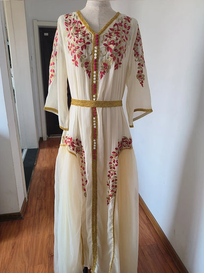 Indien Türkei Muslimischen Abaya Kleider Frauen Elegante Diamant Hochzeit Abend Party Kleid Spitze Gürtel Abaya Marokko Kaftan Robe