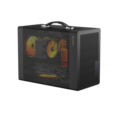 Power Train P60 Desktop MATX Case Handheld Portable Mesh Version PC Small Chassis Supports 350mm Graphics Card Type-C Interface.