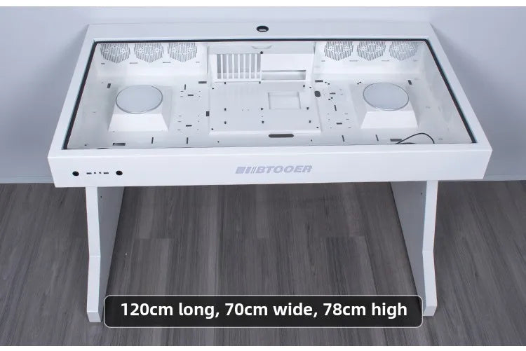 Computergehäuse für große Spieler, All-in-One-Tisch, hochwertiger Desktop, vollständig transparent, großes Gehäuse, cooler wassergekühlter Sci-Fi-Spieltisch