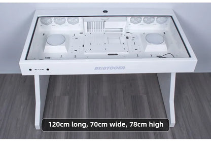 Computergehäuse für große Spieler, All-in-One-Tisch, hochwertiger Desktop, vollständig transparent, großes Gehäuse, cooler wassergekühlter Sci-Fi-Spieltisch