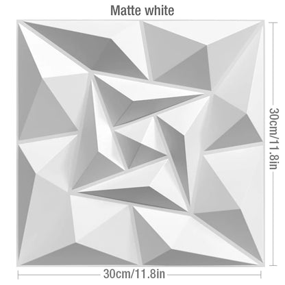 12pcs 30cm Decorative 3D Wall Panel wave Diamond Design Not self-adhesive plastic tiles 3D wall sticker room Bathroom wall paper