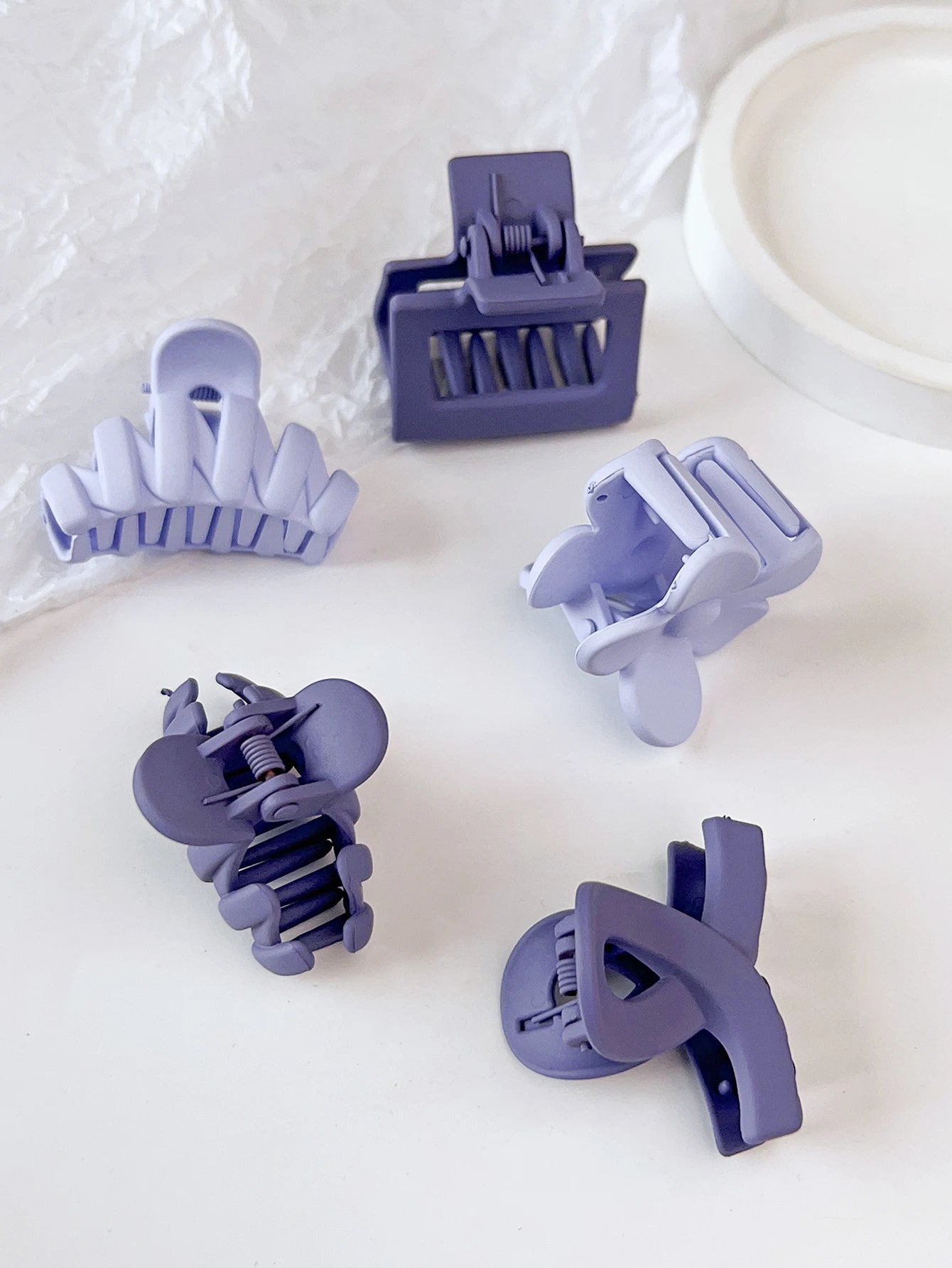 10 Pcs Pink Small Claw Clips Set,Matte Tiny Flower Jaw Clips for Women Girls,5 Style Nonslip for Thin Medium Fine Hair.