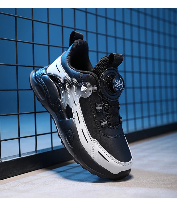 Boys Anti-Slip Waterproof Leather Running Shoes Outdoor Sports Walking Shoes Comfort Kids Sneakers For Autumn Winter 5-16 Years.