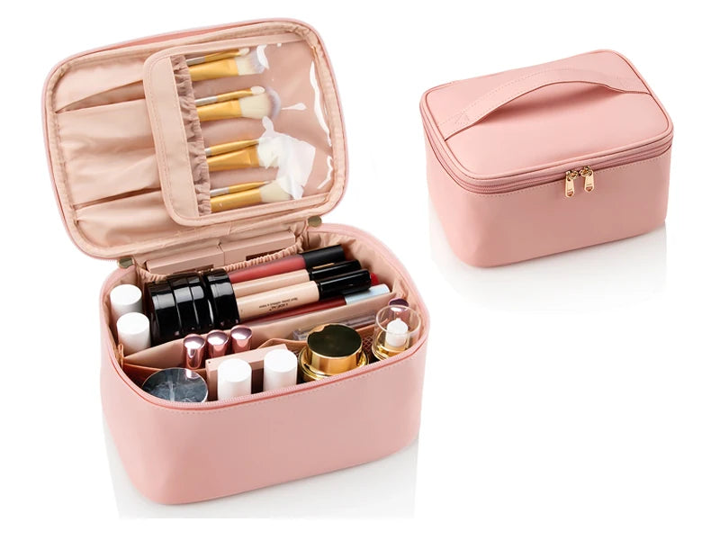 Makeup Bag Portable Cosmetic Bag Large Capacity Travel Makeup Case Organizer Black For Women Toiletry Bag for Girls Traveling