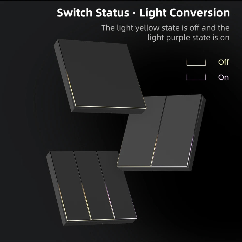 AVATTO Tuya WiFi/ZigBee EU Smart Licht Schalter 1/2/3/4Gang Taste Schalter mit Umgebungs Licht Funktioniert mit Alexa Google Home Alice.