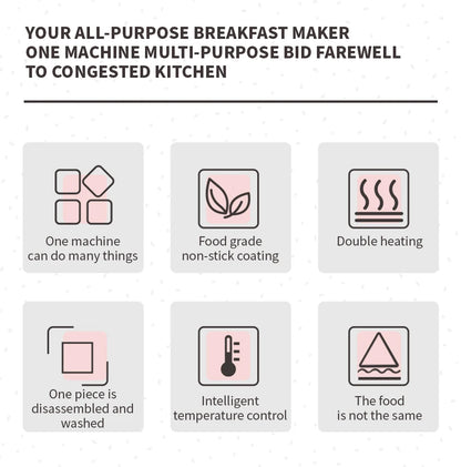 YIDPU Sandwich New 2025 breakfast machine divine tool household bread machine light food machine waffle multifunctional toaster.