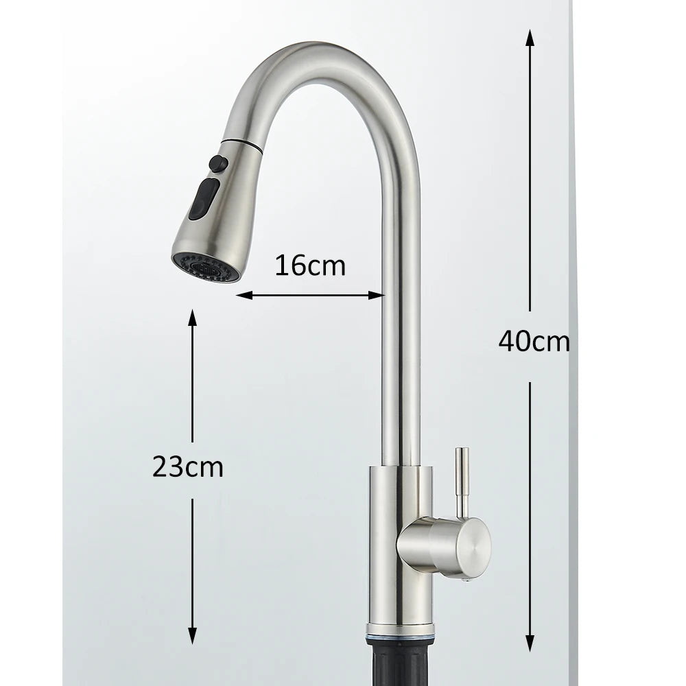 Kitchen Faucet Brushed Nickel Hot and Cold Water Faucet Kitchen Sink Faucet Pull-out Sprayer For Kitchen Sink Faucet
