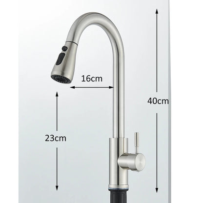 Kitchen Faucet Brushed Nickel Hot and Cold Water Faucet Kitchen Sink Faucet Pull-out Sprayer For Kitchen Sink Faucet
