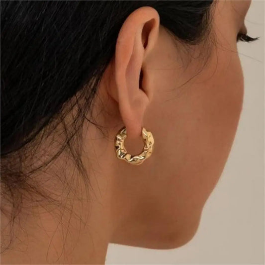 Mariasz Minimalist New Hot Sell Trendy Plated Gold Color Circle Earrings for Women Ear Hoop Earring Classic Jewelry.