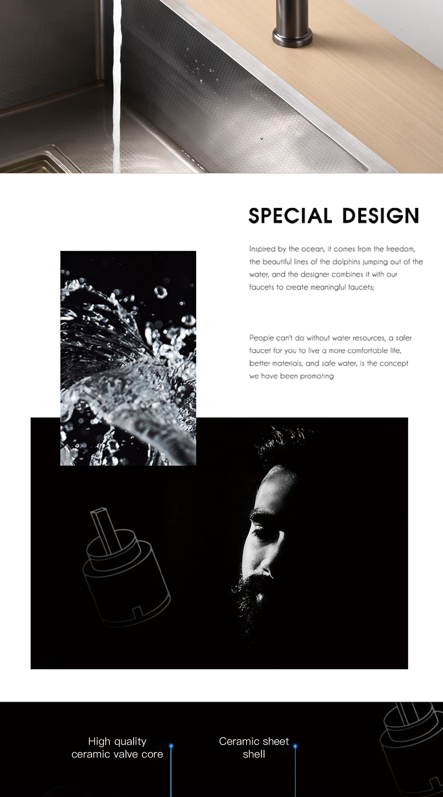 Modern chrome brass pull-out hot and cold water single hole kitchen faucet luxury 2 function drinking water mode sink faucet