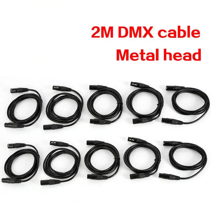 10pcs 2m DMX Cable 3-Pin XLR Wire For Various Stage Light Moving Head Light Preventt Transmission Interferences Of Digital Audio.