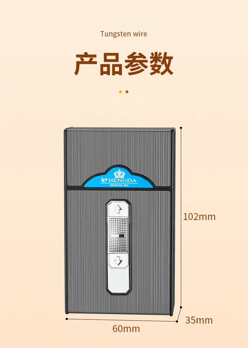 20 Whole Pack Cigarettes Dual Arc USB Charging Lighter Outdoor Moisture-proof And Waterproof 2 in 1 Electronic Lighters Smoking.