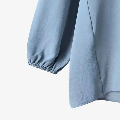 Frauen Casual Muslimischen Anzug Solide Abaya Eid Ramadan Langarm Bluse + Hosen 2-teiliges Set Dubai Türkei Kaftan Frauen islamische Kleidung.