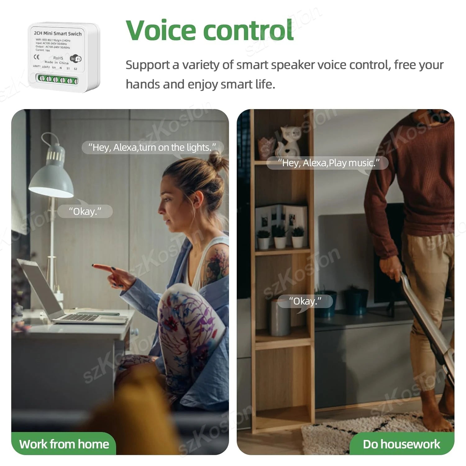 16A Tuya WiFi Smart Switch Modul Smart Home 2CH MiNi DIY Licht Breaker Timer Sprachsteuerung Funktioniert mit Alexa Google Hause.