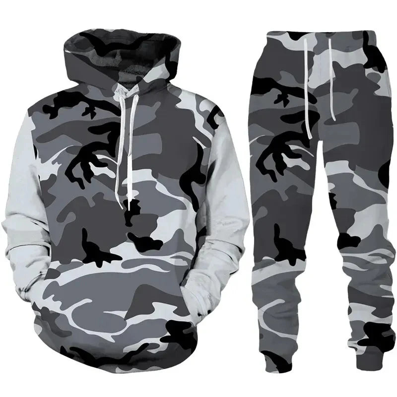 2024 New Camouflage Hoodie Pant Suit 3D Printed Casual Men Women High Quality Tracksuit Outfits Fashion Men's Clothing 2pcs Sets.