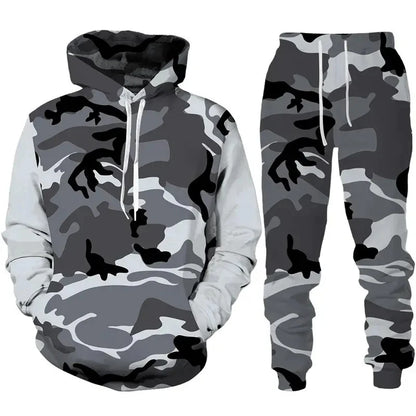 2024 New Camouflage Hoodie Pant Suit 3D Printed Casual Men Women High Quality Tracksuit Outfits Fashion Men's Clothing 2pcs Sets.