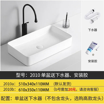 Arbeits platte Waschbecken Seite Entwässerung Keramik Waschbecken Balkon Waschbecken Kunst becken Einzel becken quadratischer Kreis