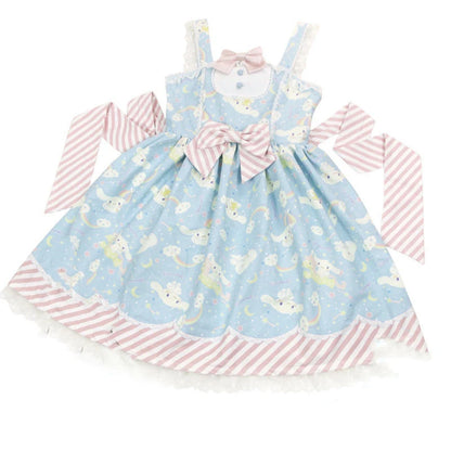 Anime My Melody Lolita Kleid Cinnamoroll Prinzessin Kleid Kuromi Süßer süßer Druck Schleife Spitze Party Trägerkleid Kawaii Academy Kleid.